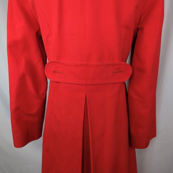 Vintage Aquascutum Red Trench Coat Small Double Breast - Picture 7 of 12